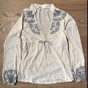 Athleta Embroidered Swim Cover Up, Ivory Batik xs